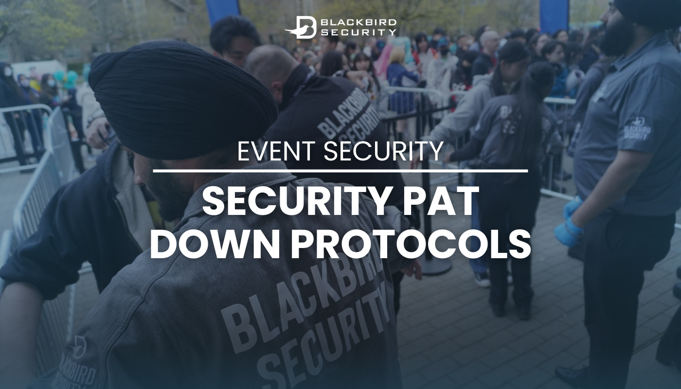 Blackbird Security guards conducting a pat-down at an event in Vancouver