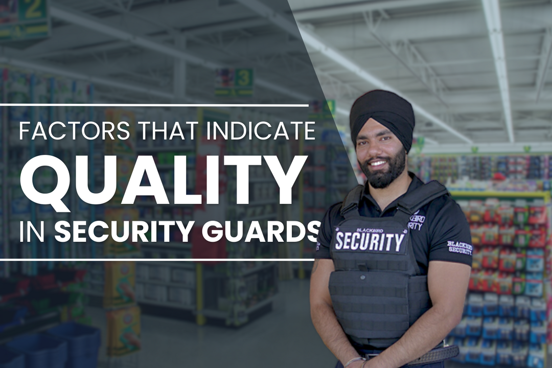 Uniformed Blackbird security guard in retail location