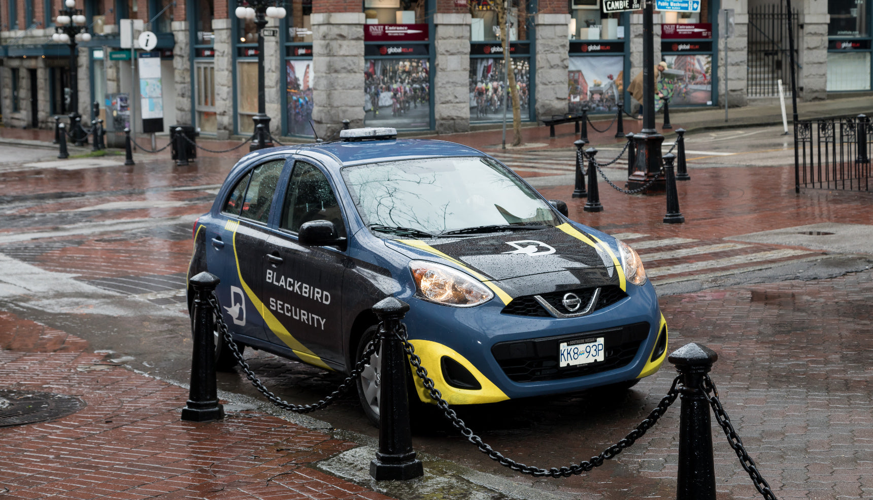 Blackbird security Mobile patrol car in Gastown
