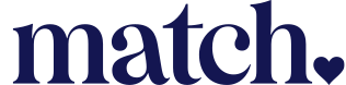 Logo with the word 'match' and a heart symbol