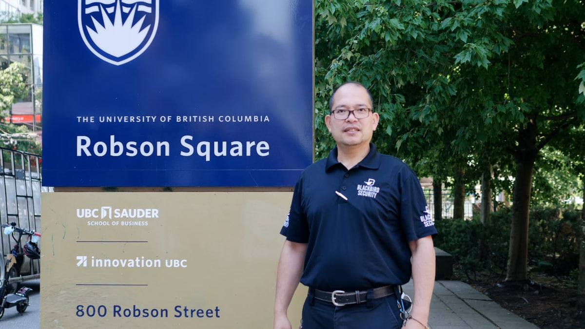 Blackbird Security personnel on duty at University of British Columbia Robson Square