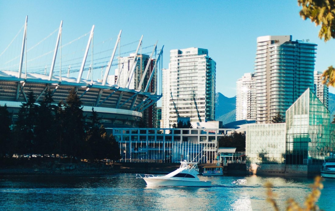 Skyline of Vancouver with Pacific Colosseum 